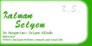 kalman selyem business card