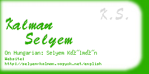 kalman selyem business card